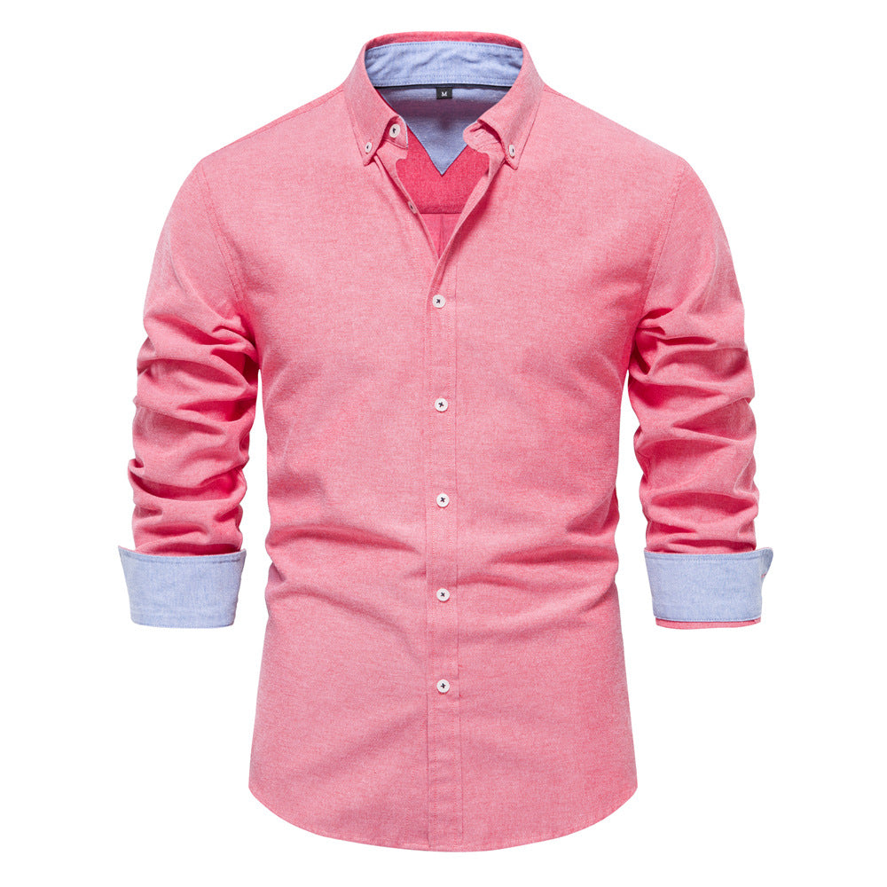 Edmund Shirt | Men's Slim-Fit Solid Color Long-Sleeved Shirt