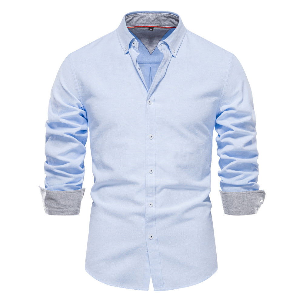 Edmund Shirt | Men's Slim-Fit Solid Color Long-Sleeved Shirt