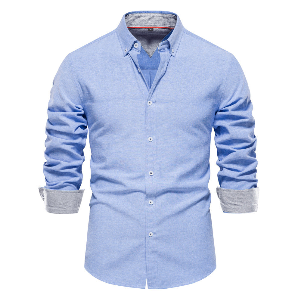 Edmund Shirt | Men's Slim-Fit Solid Color Long-Sleeved Shirt