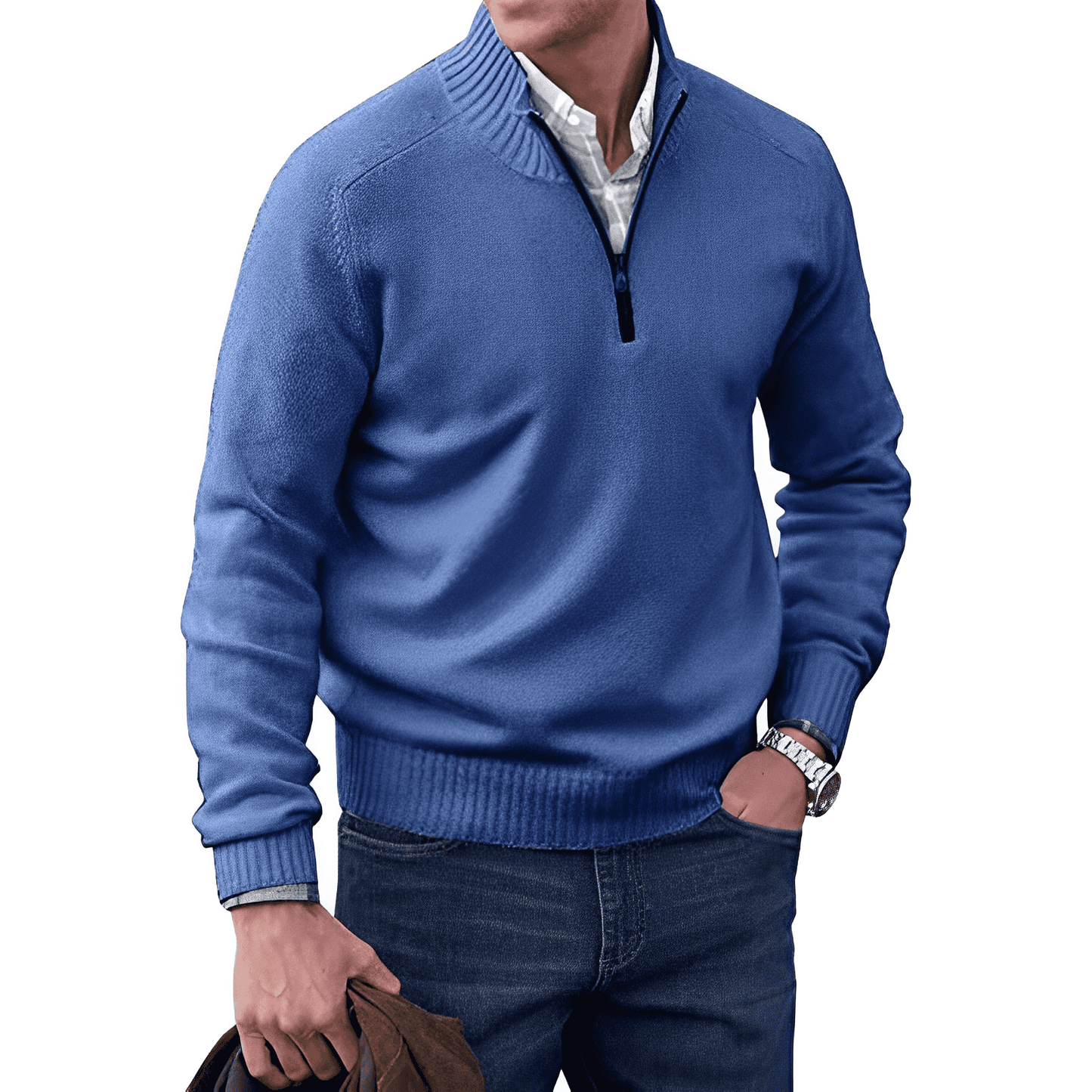 Eduardo Cashmere Quarter-Zip Sweater | Men's Lightweight Luxury Pullover