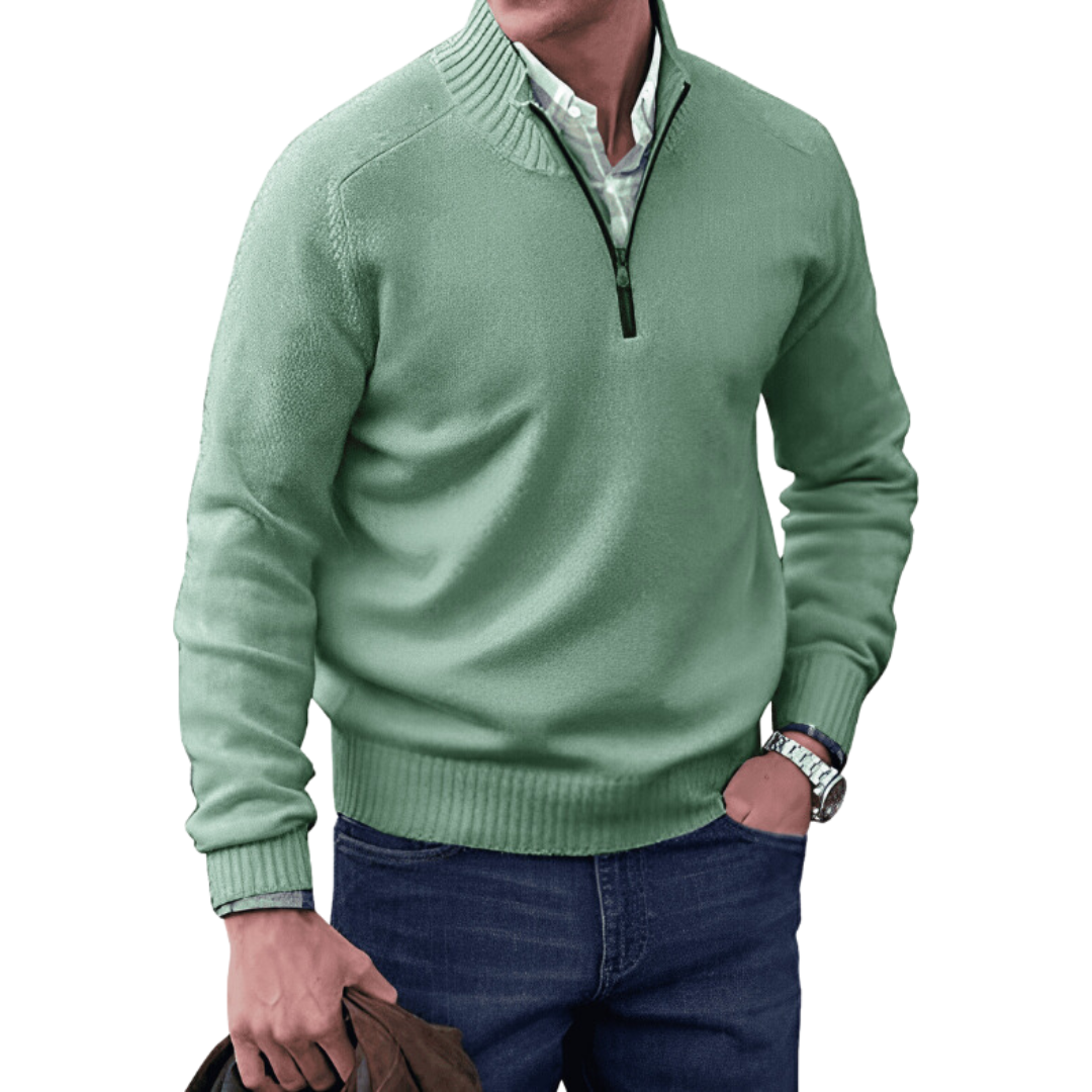 Eduardo Cashmere Quarter-Zip Sweater | Men's Lightweight Luxury Pullover