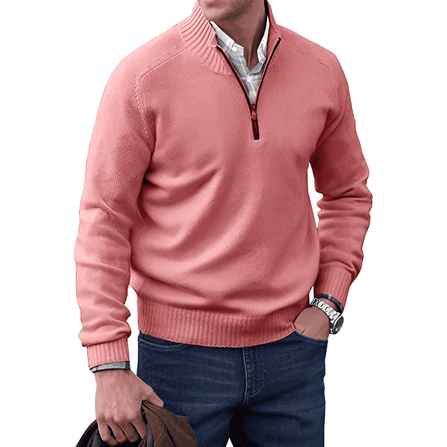 Eduardo Cashmere Quarter-Zip Sweater | Men's Lightweight Luxury Pullover