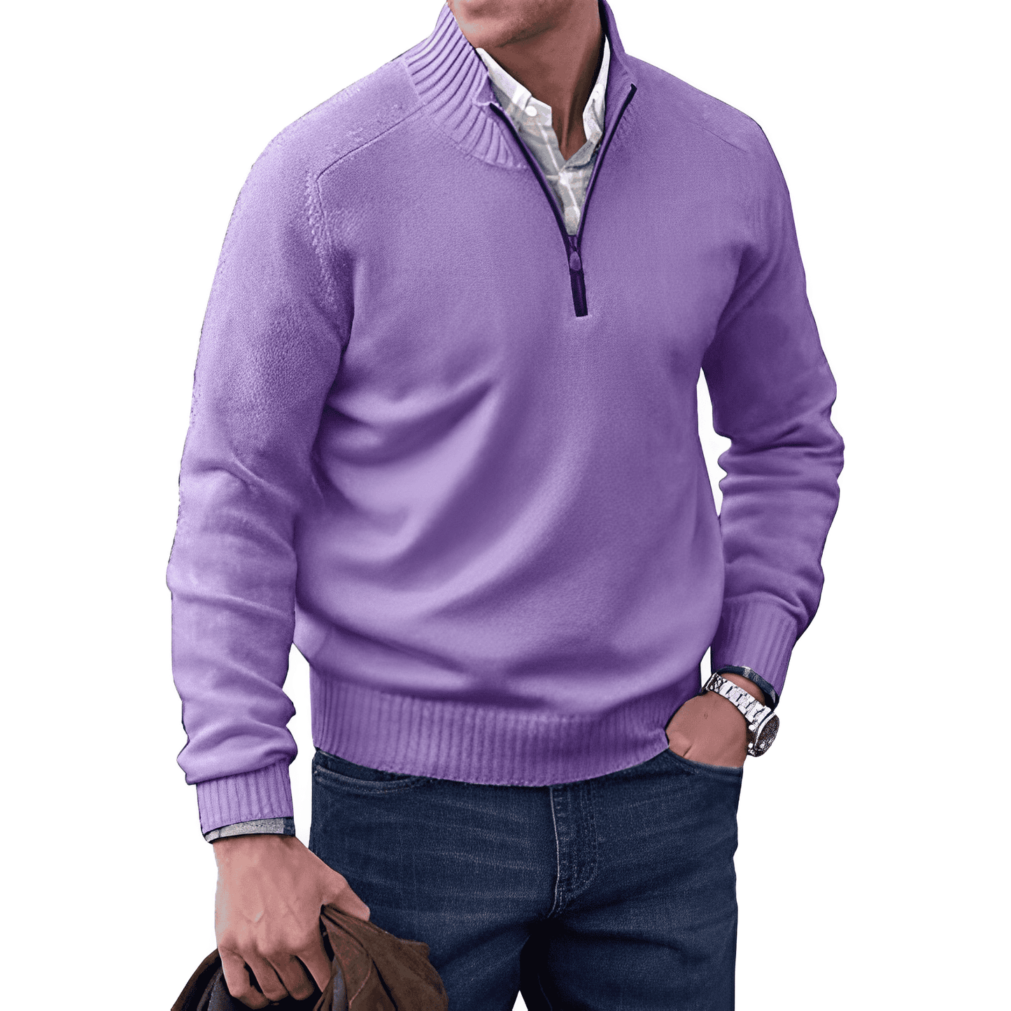 Eduardo Cashmere Quarter-Zip Sweater | Men's Lightweight Luxury Pullover
