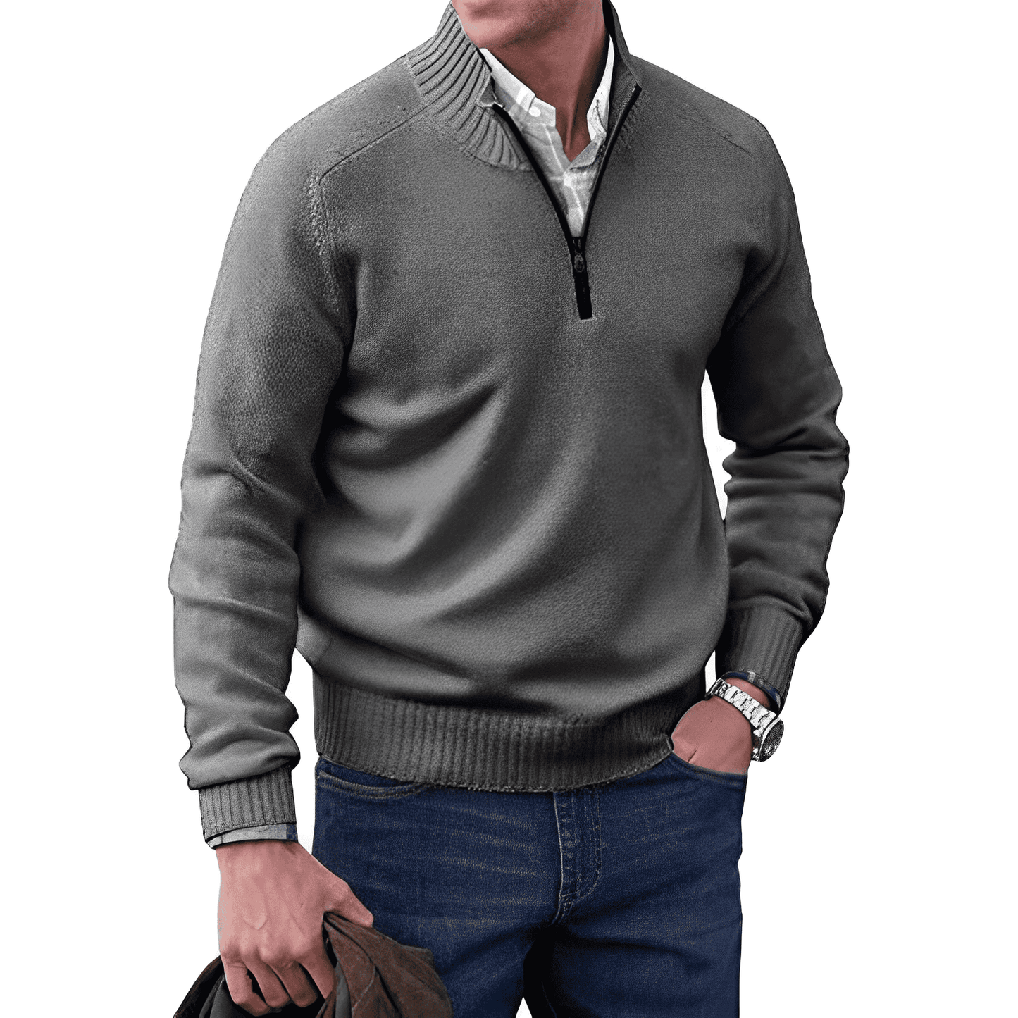 Eduardo Cashmere Quarter-Zip Sweater | Men's Lightweight Luxury Pullover