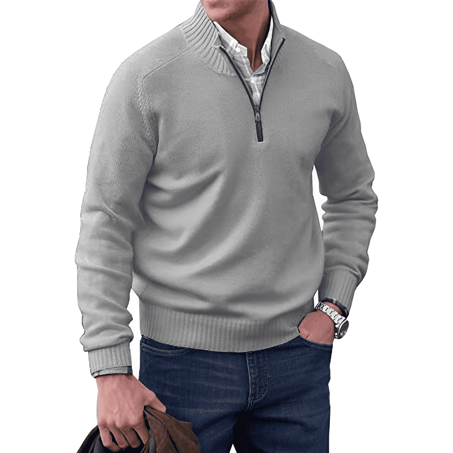 Eduardo Cashmere Quarter-Zip Sweater | Men's Lightweight Luxury Pullover