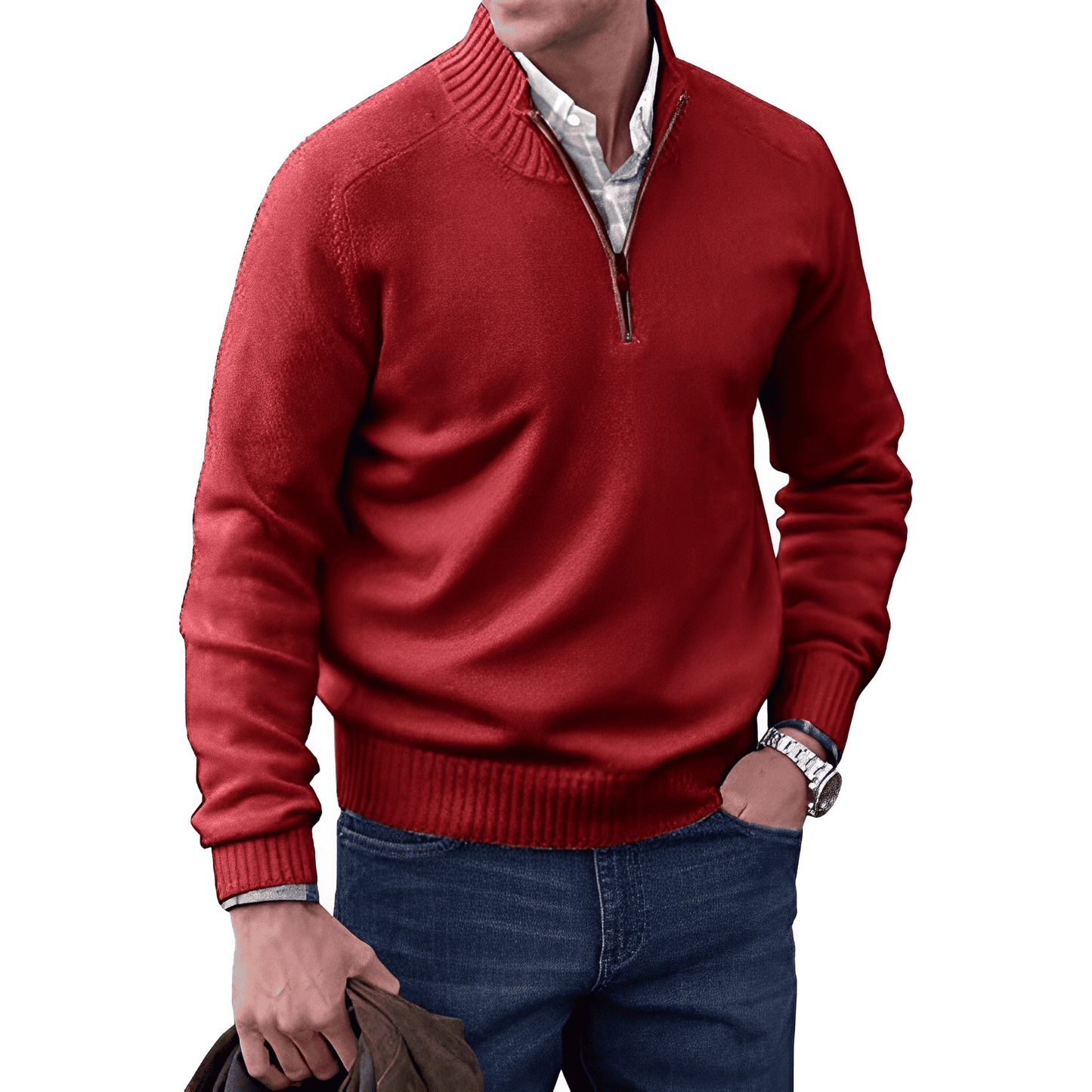 Eduardo Cashmere Quarter-Zip Sweater | Men's Lightweight Luxury Pullover