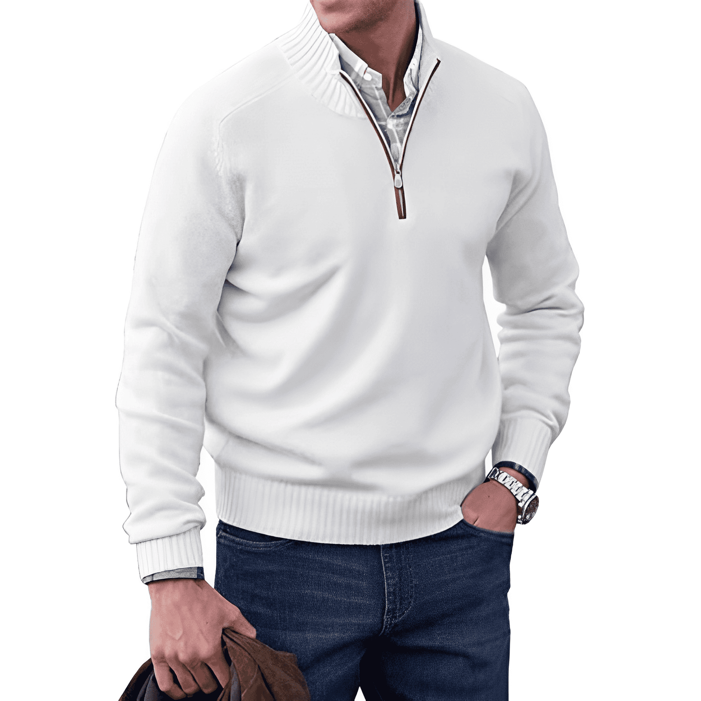 Eduardo Cashmere Quarter-Zip Sweater | Men's Lightweight Luxury Pullover