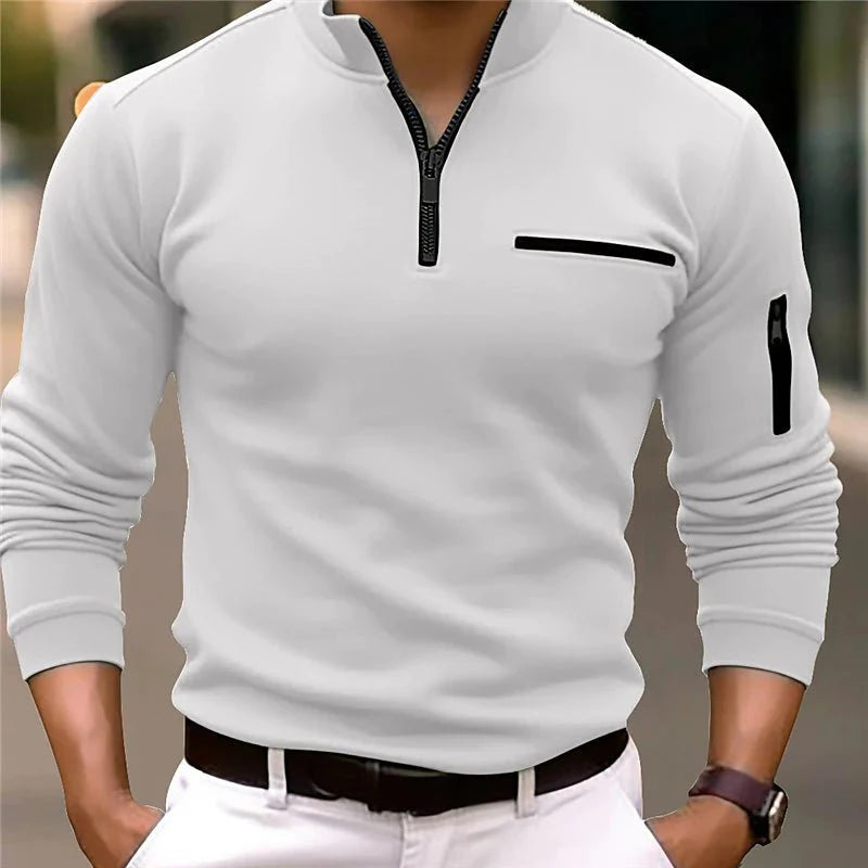 Ephron Zip-Up Polo Shirt | Men's Modern Casual Classic
