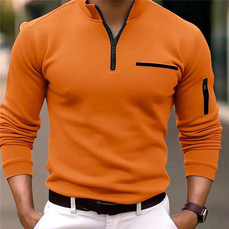 Ephron Zip-Up Polo Shirt | Men's Modern Casual Classic