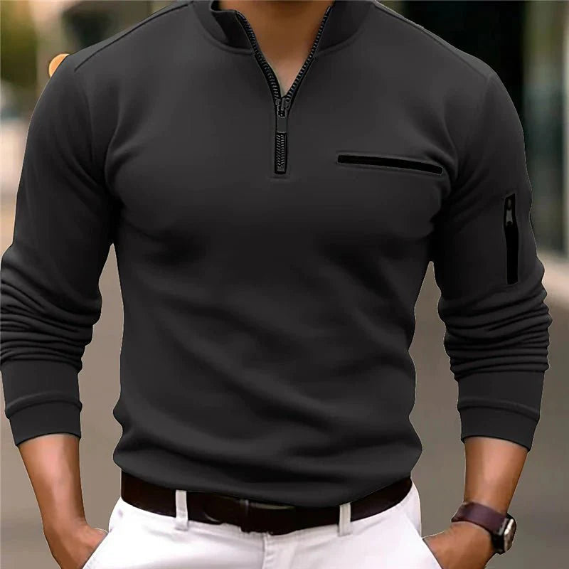 Ephron Zip-Up Polo Shirt | Men's Modern Casual Classic