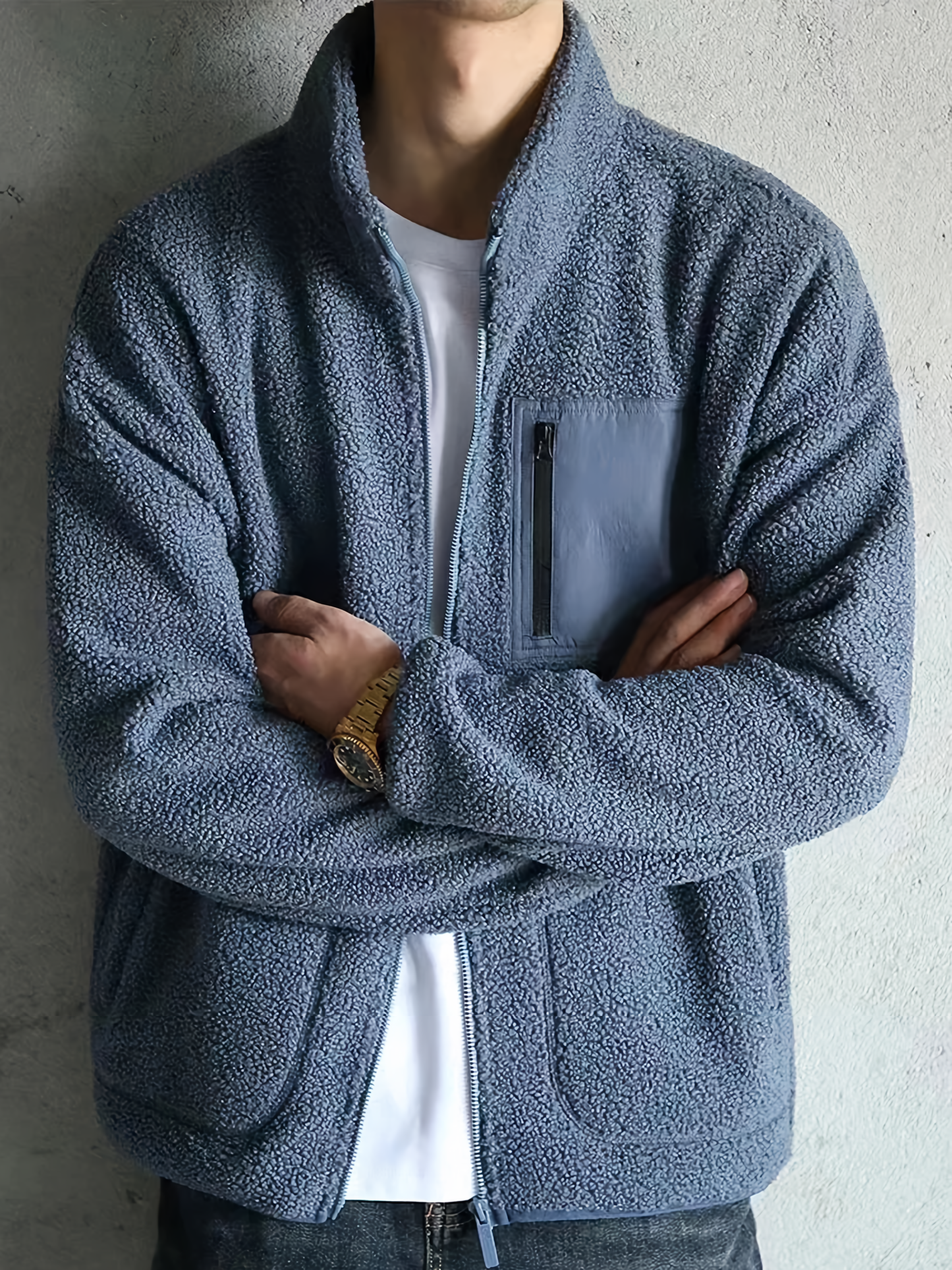 Kenrick Fleece Jacket | Men's Winter Zip-Up Sherpa Jacket