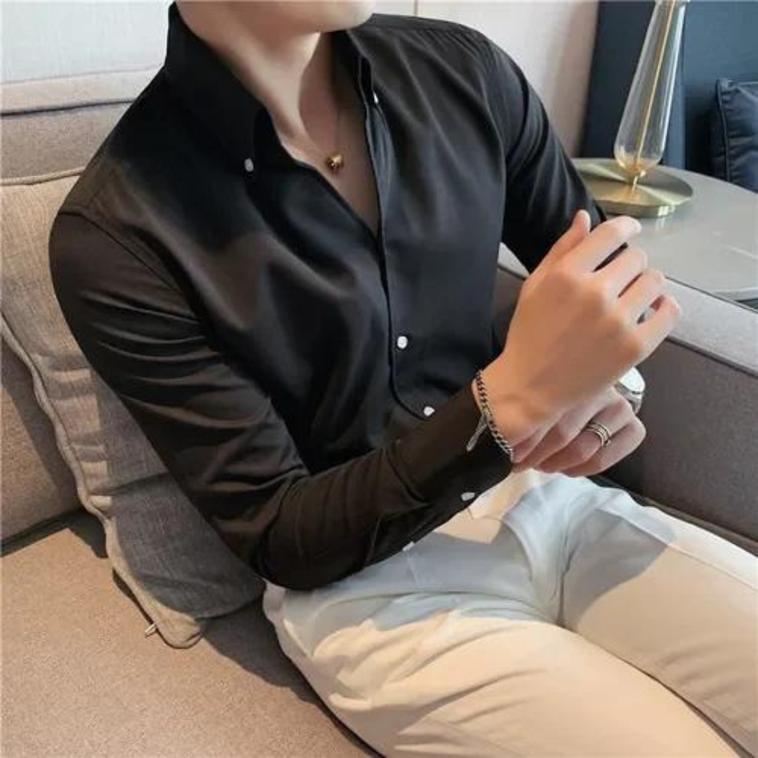 Kalin Dress Shirt | Men's Autumn Slim Fit Stretch Cotton Shirt