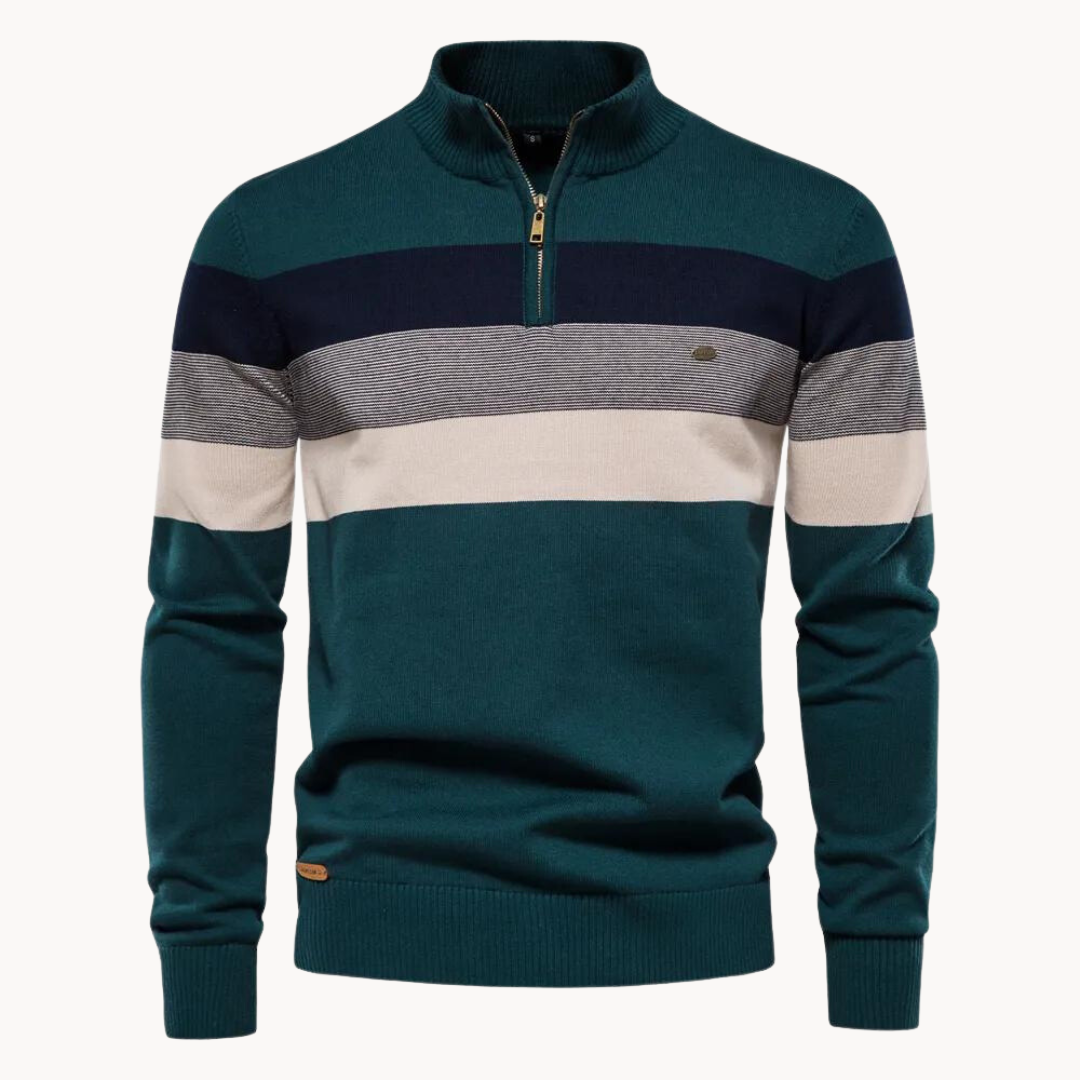 Jacob Men’s Jumper | Quarter-Zip Jumper with High Collar and Long Sleeves for Autumn