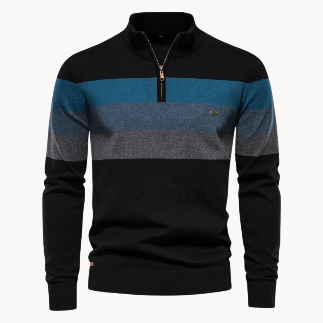 Jacob Men’s Jumper | Quarter-Zip Jumper with High Collar and Long Sleeves for Autumn