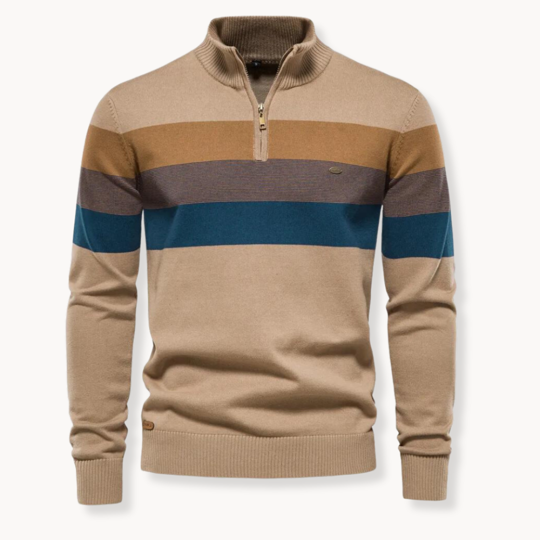 Jacob Men’s Jumper | Quarter-Zip Jumper with High Collar and Long Sleeves for Autumn