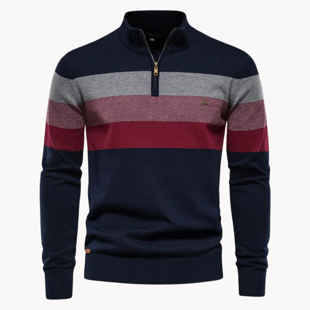 Jacob Men’s Jumper | Quarter-Zip Jumper with High Collar and Long Sleeves for Autumn