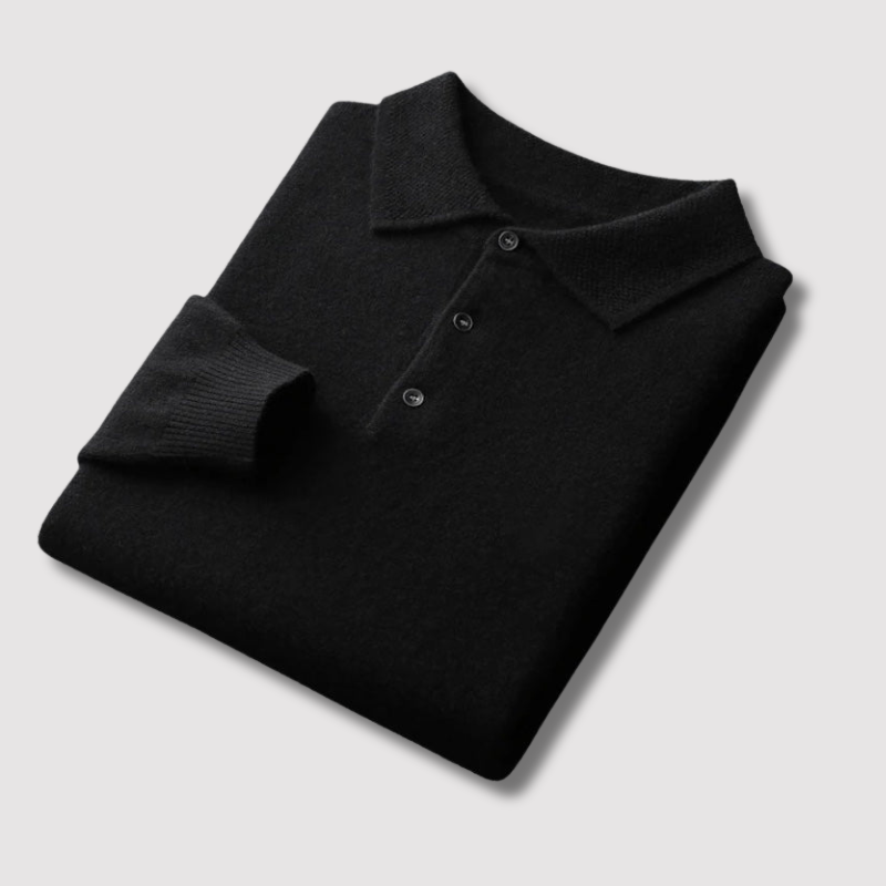 Fawzan Wool Polo Sweater | Men's Luxurious Classic Knit