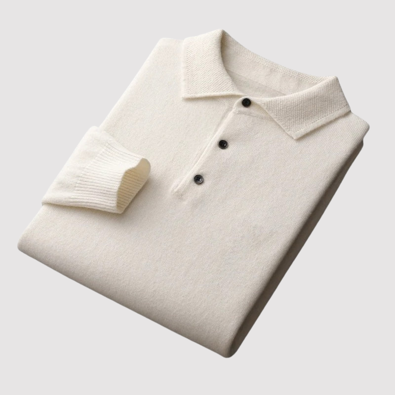 Fawzan Wool Polo Sweater | Men's Luxurious Classic Knit