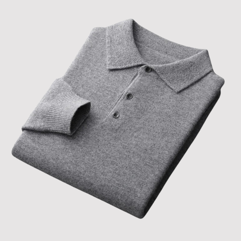 Fawzan Wool Polo Sweater | Men's Luxurious Classic Knit