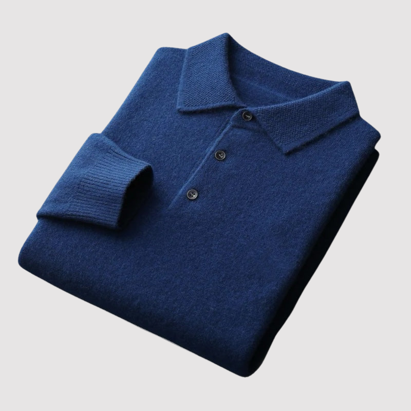 Fawzan Wool Polo Sweater | Men's Luxurious Classic Knit