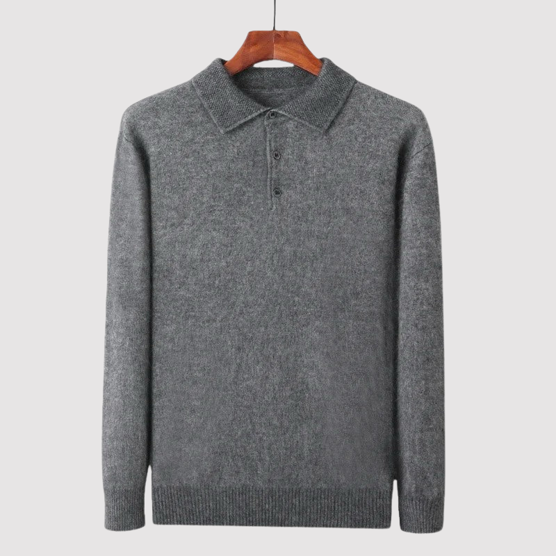 Fawzan Wool Polo Sweater | Men's Luxurious Classic Knit