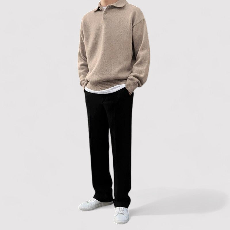 Flavien Wool Half-Zip Sweater | Men's Button-Accent Warm Knit