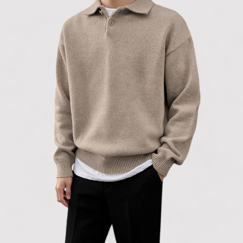 Flavien Wool Half-Zip Sweater | Men's Button-Accent Warm Knit