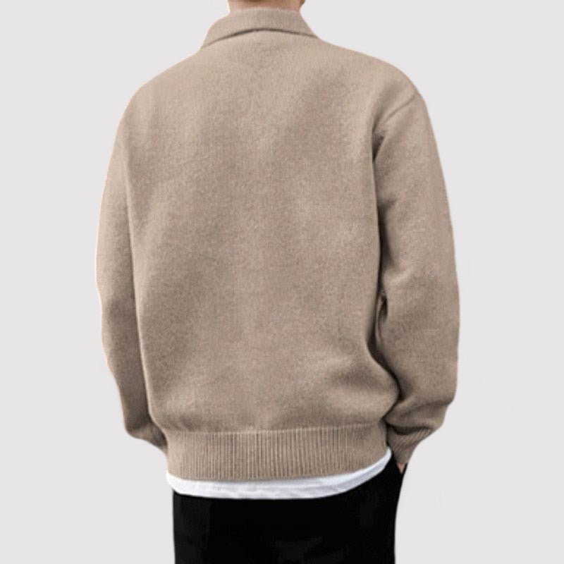 Flavien Wool Half-Zip Sweater | Men's Button-Accent Warm Knit