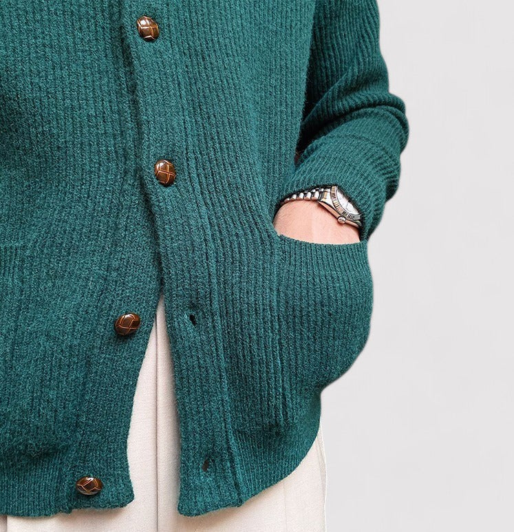 Garnet Men's Cardigan | Stylish Knitted Button-Up Sweater