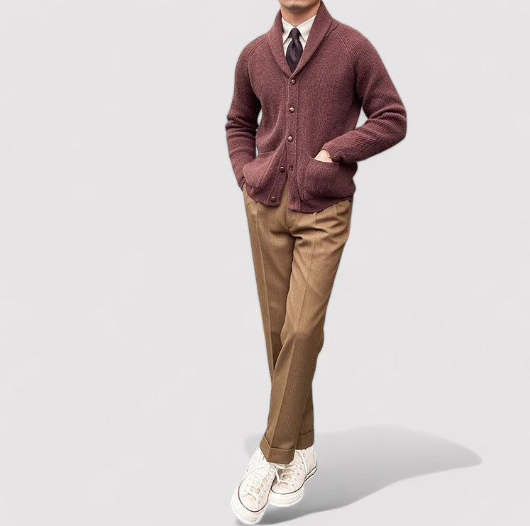 Garnet Men's Cardigan | Stylish Knitted Button-Up Sweater
