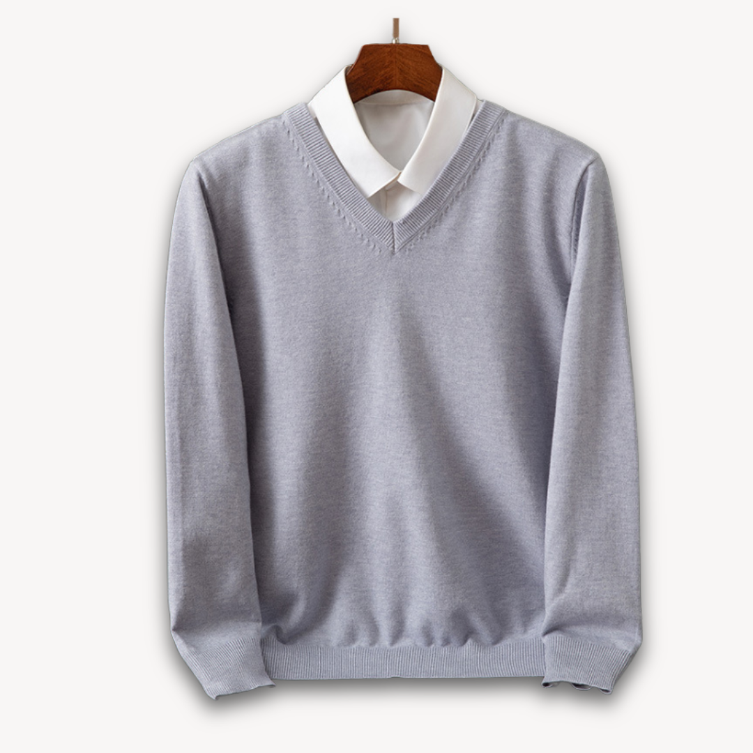 Khyran Men’s Jumper | Cashmere V-Neck for Autumn