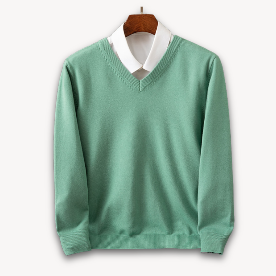 Khyran Men’s Jumper | Cashmere V-Neck for Autumn