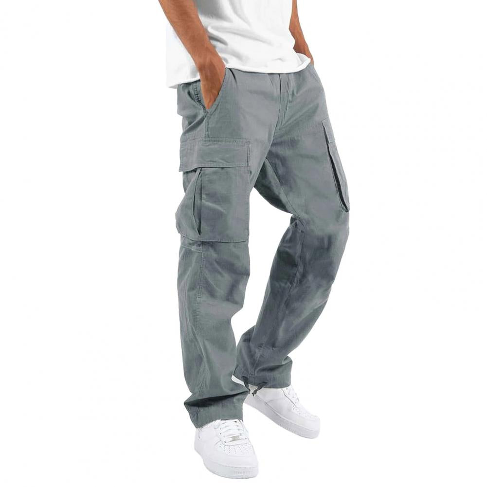 Jatiel Men’s Trousers | Cargo Trousers with Elastic Waistband, Multiple Pockets, and Cuffed Hem for Autumn