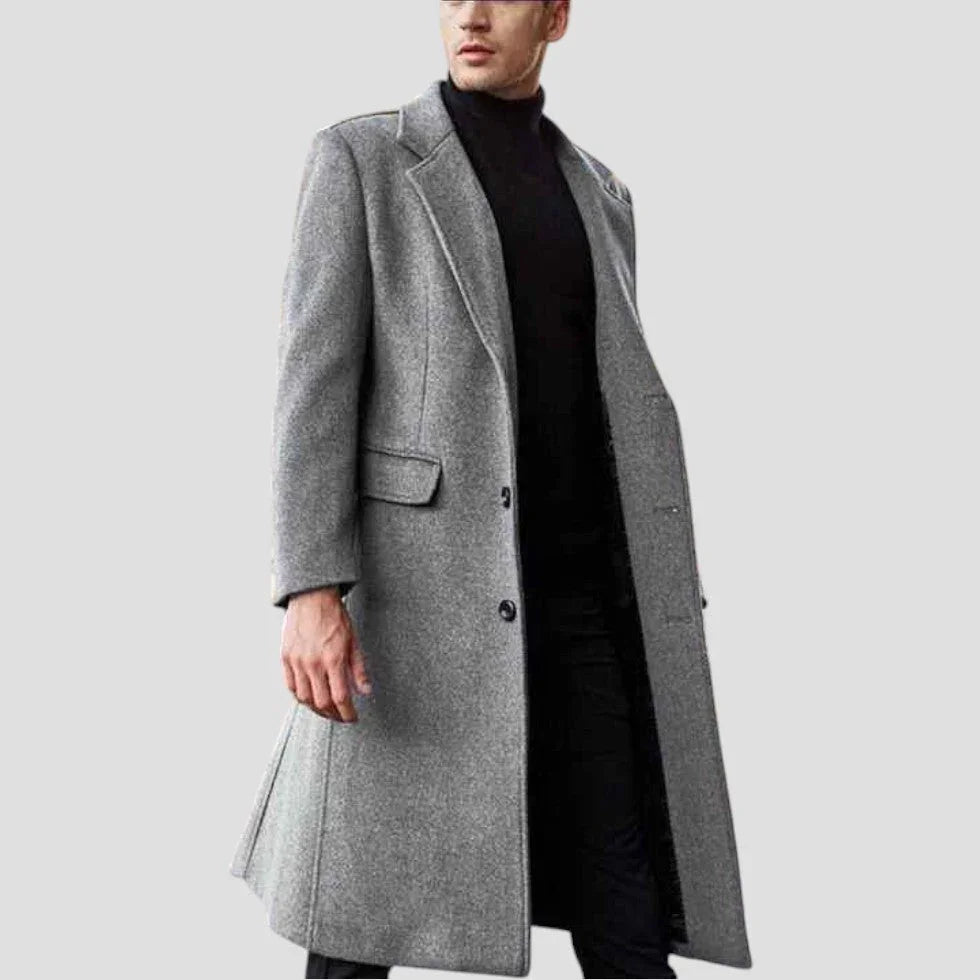 Karl Overcoat | Men's Winter Wool Blend Classic Button-Front Coat