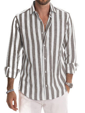 Harland Men’s Long-Sleeve Polo Shirt | Stylish Striped Design
