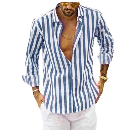 Harland Men’s Long-Sleeve Polo Shirt | Stylish Striped Design