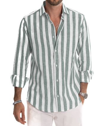 Harland Men’s Long-Sleeve Polo Shirt | Stylish Striped Design