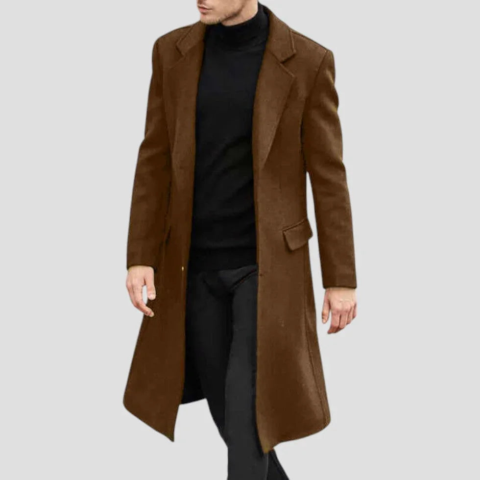 Karl Overcoat | Men's Winter Wool Blend Classic Button-Front Coat