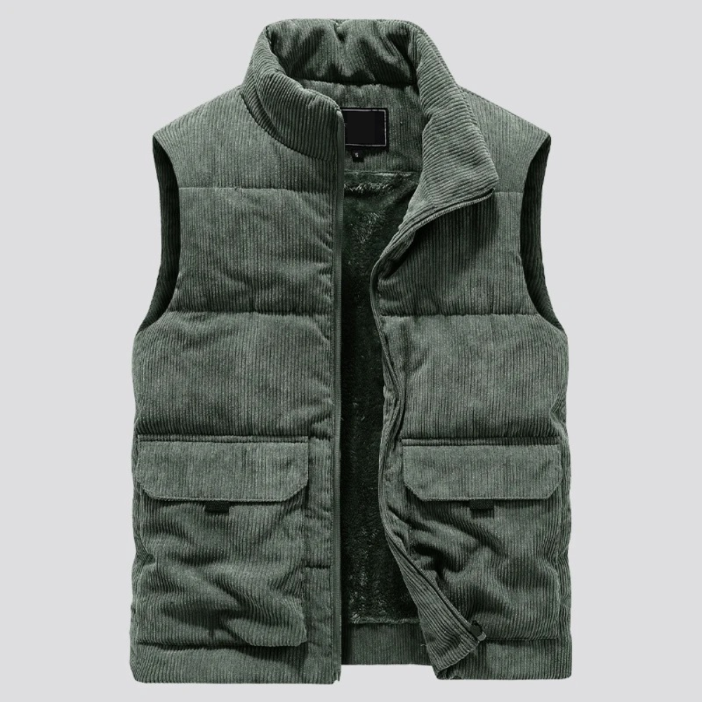 Helmuth Men’s Warm Corduroy Vest | Casual Winter Essential