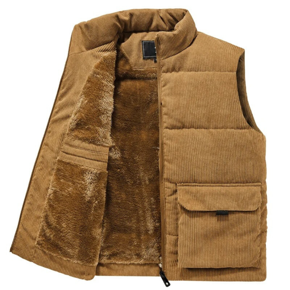 Helmuth Men’s Warm Corduroy Vest | Casual Winter Essential
