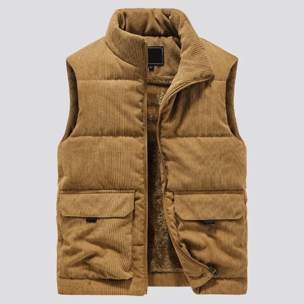 Helmuth Men’s Warm Corduroy Vest | Casual Winter Essential