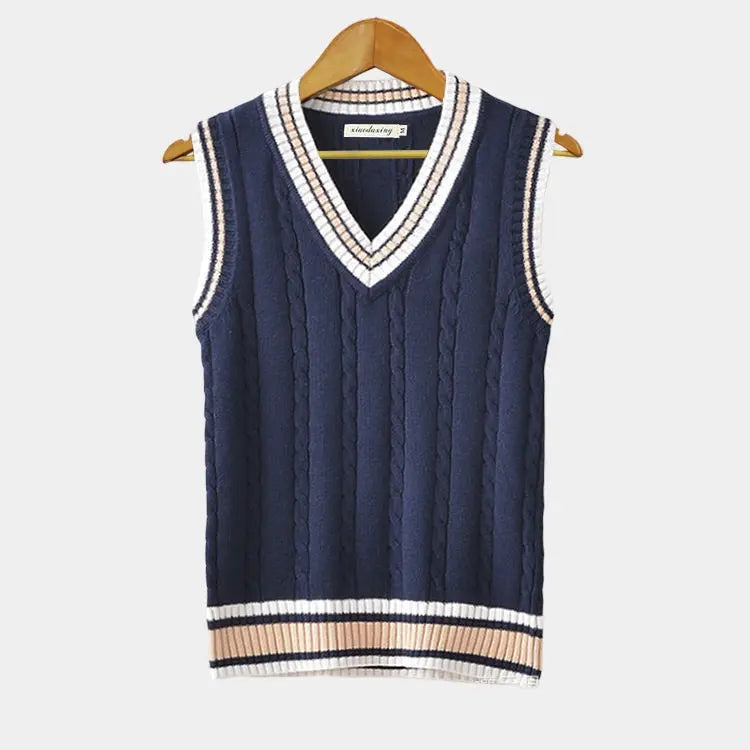 Jansen Knitted Vest | V-Neck Sleeveless Knit for Autumn