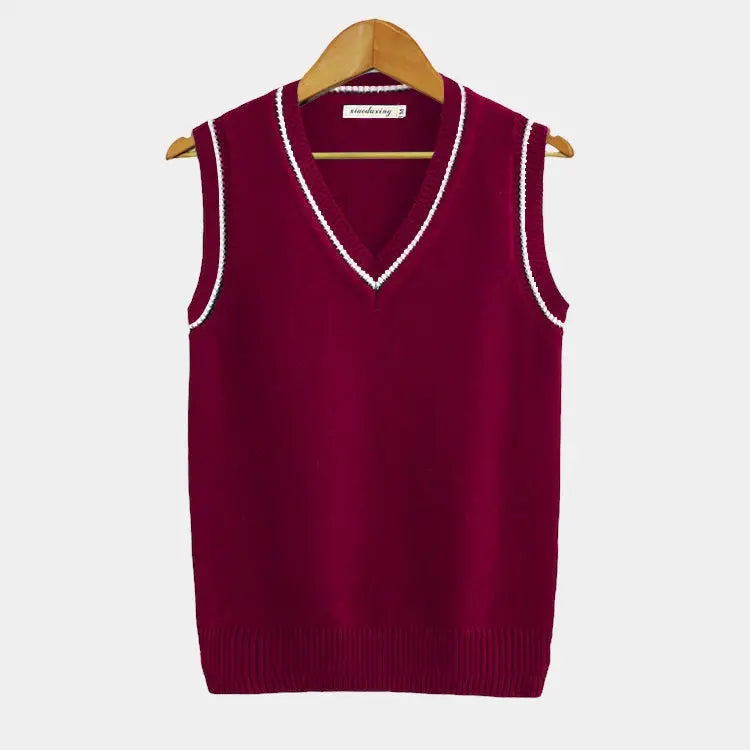 Jansen Knitted Vest | V-Neck Sleeveless Knit for Autumn