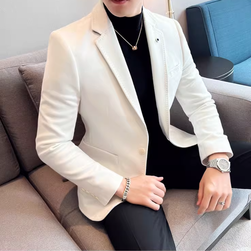 Ibbot Blazer | Men's Elegant Suede Blazer with One Button