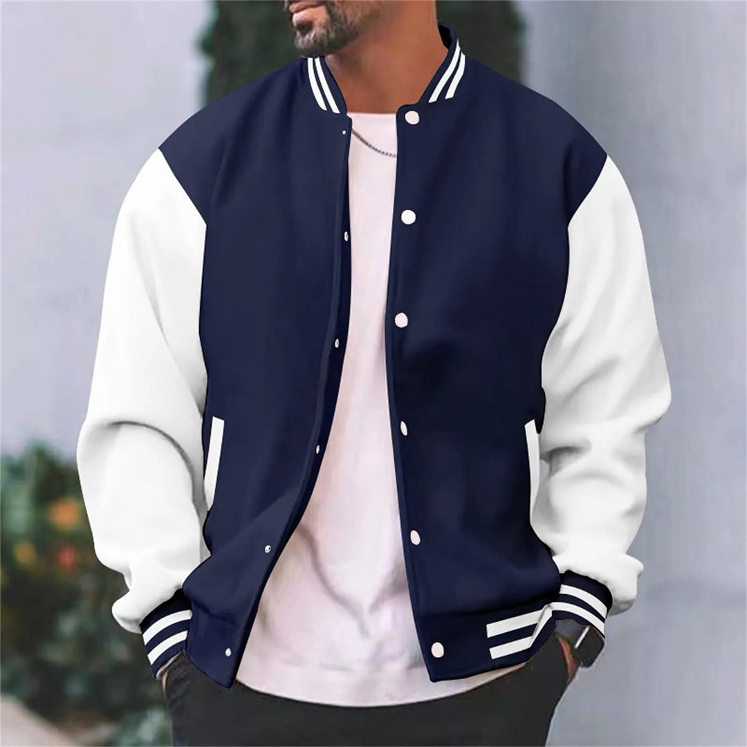 Jahlon Men’s Jacket | Baseball-Style Zip-Up Jacket with Ribbed Collar and Side Pockets for Autumn