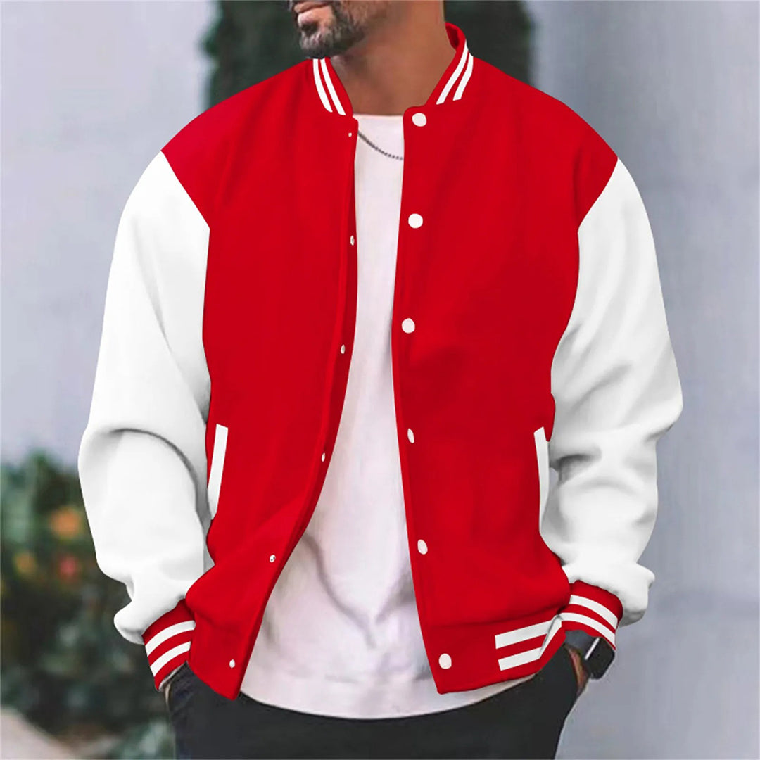 Jahlon Men’s Jacket | Baseball-Style Zip-Up Jacket with Ribbed Collar and Side Pockets for Autumn