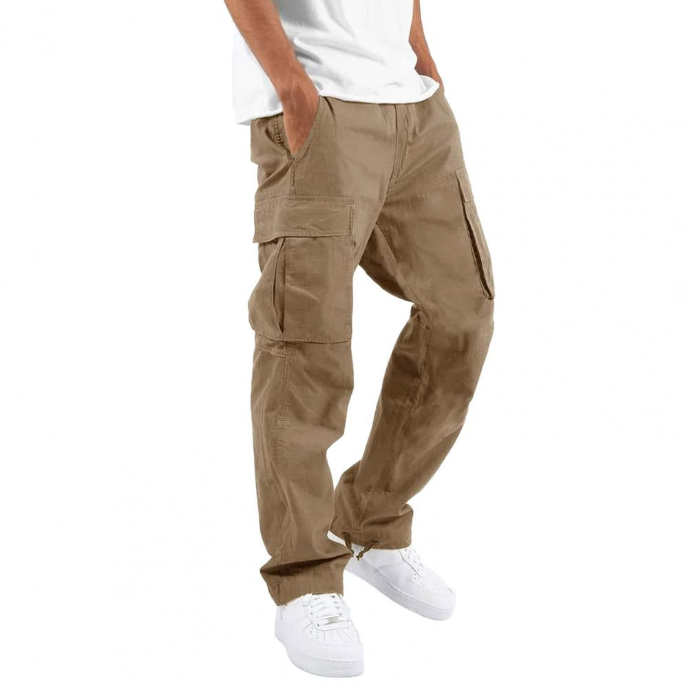Jatiel Men’s Trousers | Cargo Trousers with Elastic Waistband, Multiple Pockets, and Cuffed Hem for Autumn