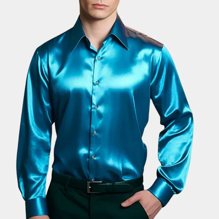 Janis Men’s Shirt | Stretch Cotton Long Sleeve Shirt with Button Front and Classic Collar for Autumn