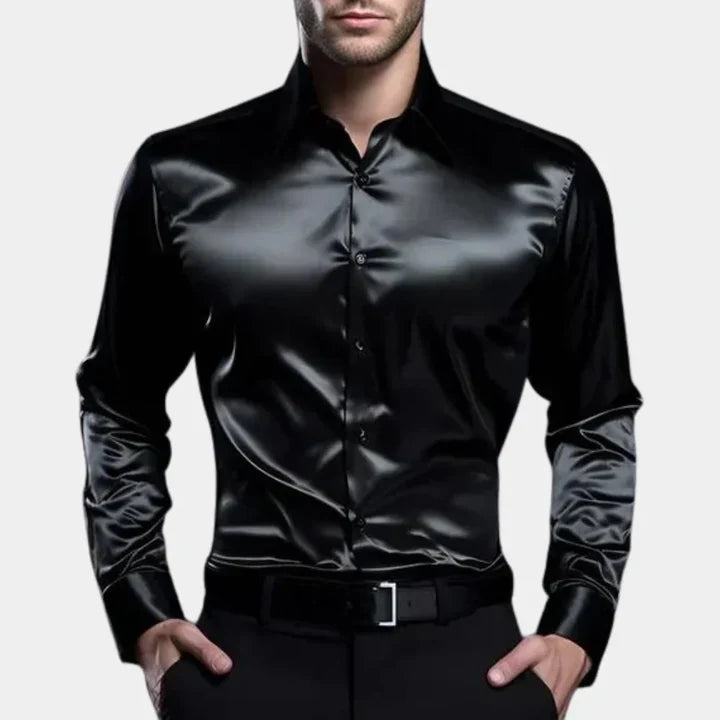 Janis Men’s Shirt | Stretch Cotton Long Sleeve Shirt with Button Front and Classic Collar for Autumn