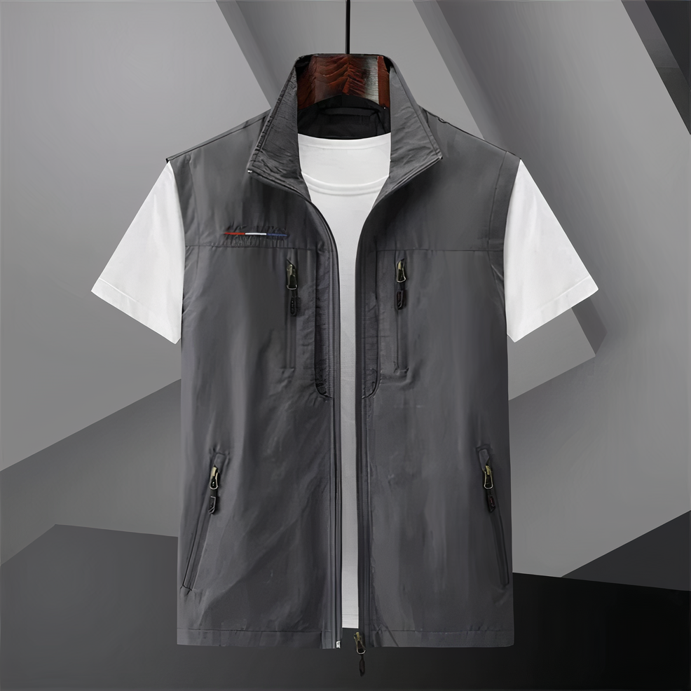 Kade Vest | Men's Autumn Zip-Up Multi-Pocket Outdoor Vest
